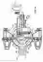 Fig. 17 - Power miter saw with hinge linkage linear guides