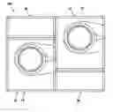 Fig. 01 - Modular laundry system with horizontal module spanning two laundry appliances