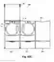 Fig. 60 - Modular laundry system with horizontal module spanning two laundry appliances
