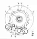 Fig. 03 - Multi-disc brake with fixed center brake pad assembly