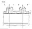 Fig. 13 - Semiconductor device having a split gate structure with a recessed top face electrode