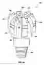Fig. 14 - Fixed cutter rotary drill bit including support elements affixed to the bit body at least partially defining cutter pocket recesses
