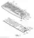 Fig. 02 - Computer keyboard assembly having separable top and bottom modules