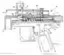 Fig. 01 - Paintball marker having unitary regulated pressure and utilizing a spring to load paintballs