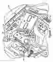Fig. 02 - Integral engine utility assembly for an automotive vehicle having a battery tray, coolant reservoir and vacuum reservoir