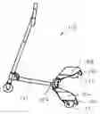 Fig. 01 - Side movement propelled scooter device having expanded foot platform