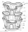 Fig. 01 - Moisture absorbing and water transferring self watering structured stackable plant containers