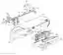 Fig. 01 - Glove box assembly exhibiting knee impact force transferring structure with respect to an associated vehicle dash/instrument panel and reinforcing bar