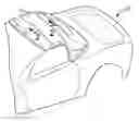 Fig. 01 - Convertible top cover and headliner interconnected by bows
