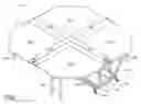 Fig. 02 - Table tennis game having a playing surface divided into multiple independent playing stations by intersecting rigid barriers
