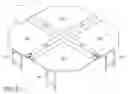 Fig. 03 - Table tennis game having a playing surface divided into multiple independent playing stations by intersecting rigid barriers