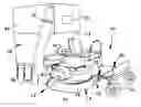 Fig. 01 - Trailer section pivoting about lateral axis and fore-aft axis relative to mower having vacuum system