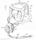 Fig. 01 - Quick-donning full face oxygen mask with inflatable harness and soft foldable lens