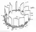 Fig. 01 - Wind turbine having variable pitch airfoils that close when moving against the direction of the wind