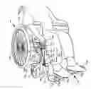Fig. 01 - Manipulation device for wheelchair footrests