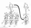 Fig. 01 - Method for production of a yarn by the assembly of several basic yarns subjected to a prior transformation and device for carrying out the same