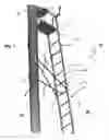 Fig. 02 - Ladder stand with optional extension member, kit for constructing height-adjustable ladder stand, and method of using same