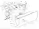 Fig. 01 - Glove box assembly exhibiting knee impact force transferring structure with respect to an associated vehicle dash/instrument panel and reinforcing bar and including removable strengthening ribs for tuning of crash safety characteristics