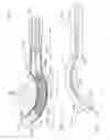 Fig. 12 - Surgical stapling device with a curved cutting member