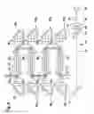 Fig. 05 - Laser system comprising a number of longitudinally pumped laser-active solid bodies