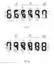 Fig. 06 - Composition of digits and method of digit display for digital clock