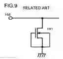 Fig. 10 - Semiconductor integrated circuit device including a pad and first mosfet