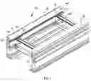 Fig. 02 - Conveyor frame assembly having side rails including multiple attachment slots and adjustable cross supports
