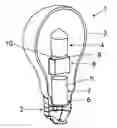 Fig. 01 - Electric lamp with an outer bulb and an integral lamp arranged in the outer bulb