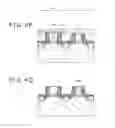 Fig. 10 - Semiconductor device with forwardly tapered P-type FET gate electrode and reversely tapered N-type FET gate electrode and method of manufacturing same