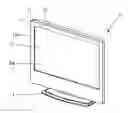 Fig. 01 - Liquid crystal display device comprising a front cabinet with a surrounding rib and positioning ribs at a back surface side