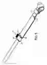 Fig. 05 - Motor driven tool such as a pole hedge trimmer with a locking mechanism for the turnable cutting unit