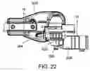 Fig. 15 - Motor driven tool such as a pole hedge trimmer with a locking mechanism for the turnable cutting unit