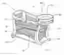 Fig. 01 - Play yard with centerline-mounted oval changing table