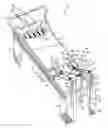 Fig. 01 - Exercise apparatus with a pull cord looped about a central pulley and first and second free pulleys