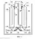 Fig. 12 - Electroplating cell with hydrodynamics facilitating more uniform deposition across a workpiece during plating
