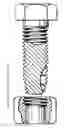 Fig. 01 - Partially threaded bolt for use with a self-threading fastener and method of use