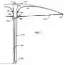 Fig. 01 - Umbrella system with support for internal storage of cover and external sliding ribs and stretchers