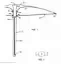 Fig. 02 - Umbrella system with support for internal storage of cover and external sliding ribs and stretchers