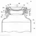Fig. 01 - Pour cap for fluid containers having gasket configured to form fluid flow passage and low pressure seals in open position and high pressure seal in closed position