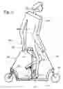 Fig. 06 - Two wheel steering bicycle with each wheel having its own steering control operated by rider's left and right hand respectively and rider positioned facing an angle greater than zero and less than ninty degrees with respect to the direction of motion