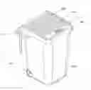 Fig. 01 - Retractable locking cover and trash container with retractable locking cover