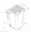 Fig. 02 - Retractable locking cover and trash container with retractable locking cover