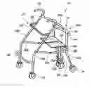 Fig. 01 - Physical assistance device configurable into a walker/rollator, seat or transport chair