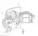 Fig. 08 - Actuating mechanism for engaging and disengaging a separating clutch, with rotatable cam segment