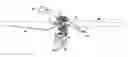 Fig. 01 - Rotor head of remotely-controlled helicopter and remotely-controlled helicopter