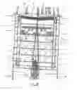 Fig. 08 - Floating mechanical structure to produce directly electricity by means of the swinging of a magnetic pendulum caused by sea wave motion