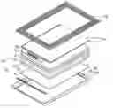 Fig. 01 - Liquid crystal display device comprising a protection sheet attached to a reflector and including a protruding part that extends along a first direction from an edge of the protection sheet