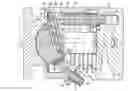Fig. 01 - Axial piston machine having swivel cradle actuating pistons and displacement limiting devices