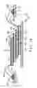 Fig. 12 - Stacked chip package structure with leadframe having inner leads with transfer pad