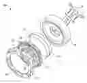 Fig. 01 - Oscillator for a flat loudspeaker, flat loudspeaker and vehicle